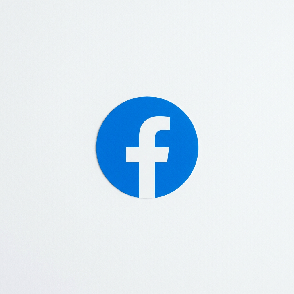 White lowercase 'f' on blue circular background Facebook logo